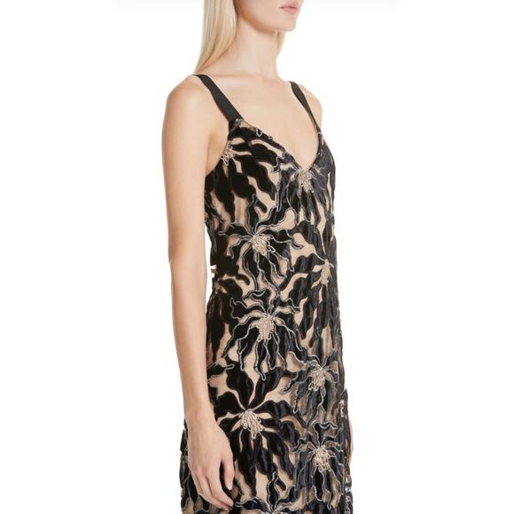 Beaufille Floral Velvet Appliqué Lace Slipdress - Picture 5 of 15